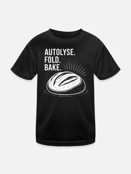 Bread Bold: Autolysekunst - Kinder Funktions-T-Shirt - Schwarz - Vorne