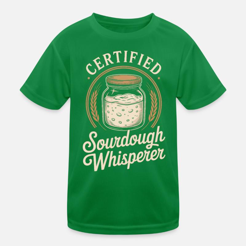 Sauerteig-Flüsterer-Krug-Abzeichen Kinder Funktions-T-Shirt