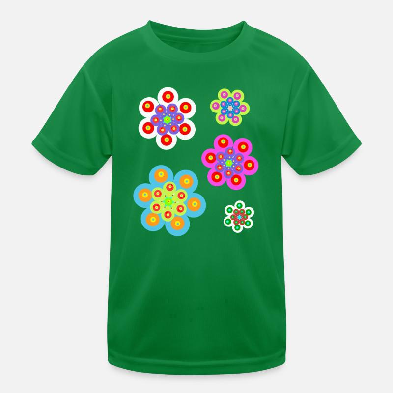 Retro Blumen Sommer Kinder Mädchen Baby Kinder Funktions-T-Shirt
