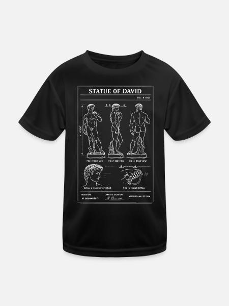 David Michelangelo Bauplan der klassischen Figur - Kinder Funktions-T-Shirt - Schwarz - Vorne