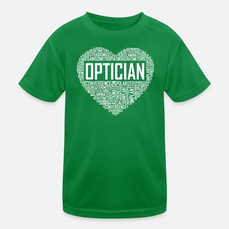 Optician Heart Typography Kids Functional T-Shirt