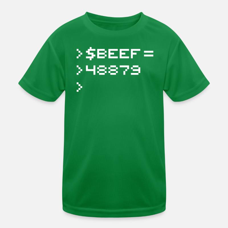 BEEF 8-Bit Code Nerd Pixel Terminal Retro Kinder Funktions-T-Shirt