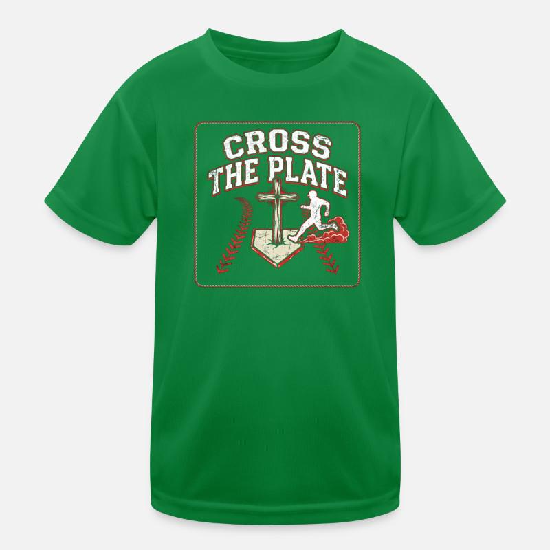 Cross The Plate Christlicher Baseball Glaube Jesus Kinder Funktions-T-Shirt