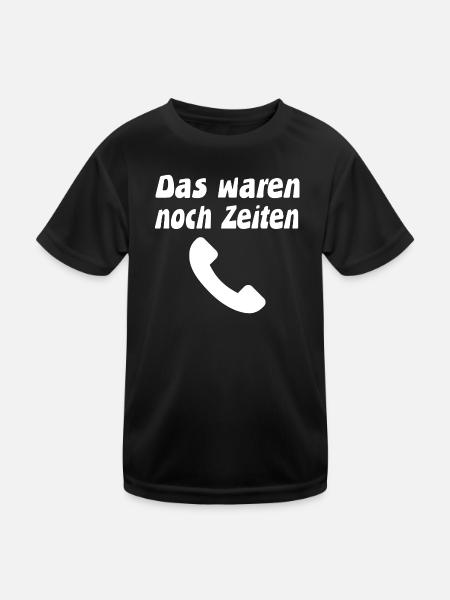 Telefon - Kinder Funktions-T-Shirt - Schwarz - Vorne
