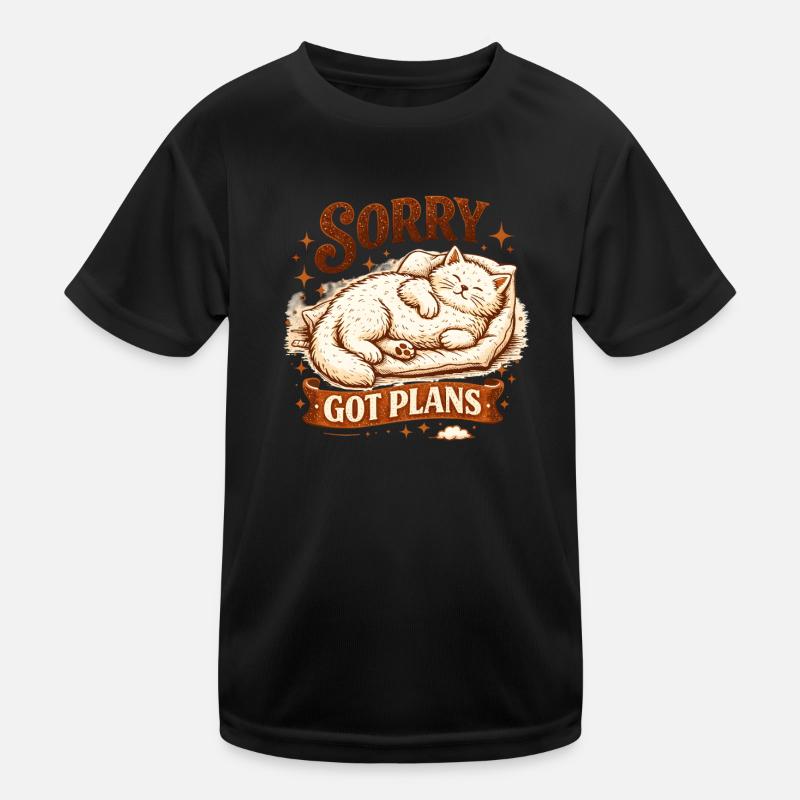 Katze schläft: Sorry, hab Pläne Prokrastination Kinder Funktions-T-Shirt
