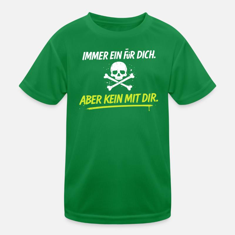 Neon Schädelkreuz mit Spruch Kinder Funktions-T-Shirt
