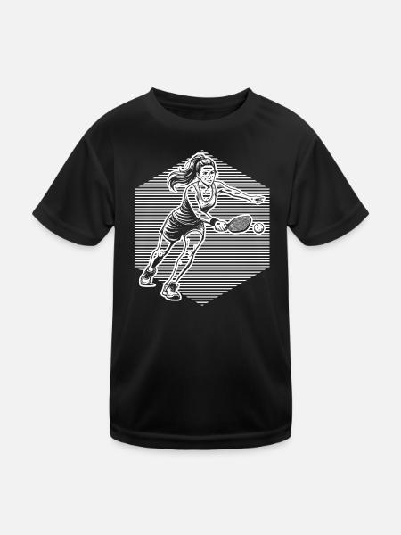 Pickleball Community Fans mit Pickleball Community - Kinder Funktions-T-Shirt - Schwarz - Vorne