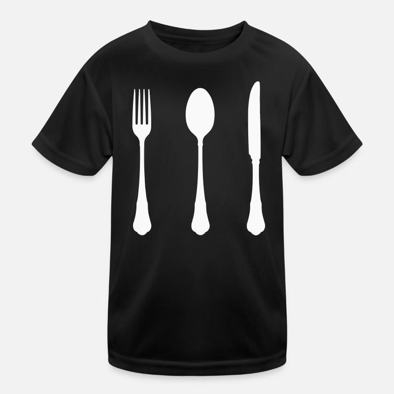 Cutlery Silhouette Design Kids Functional T-Shirt