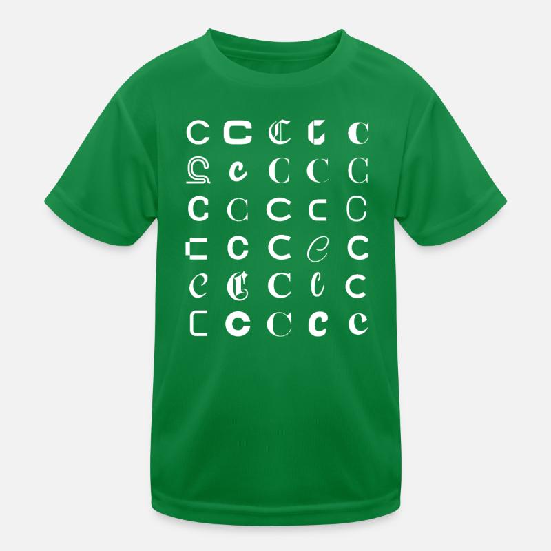 Typografie C-Glyphen-Monogramm-Satz Kinder Funktions-T-Shirt