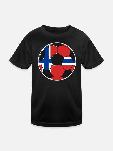 Fußballverein Norwegen - Kinder Funktions-T-Shirt - Schwarz - Vorne