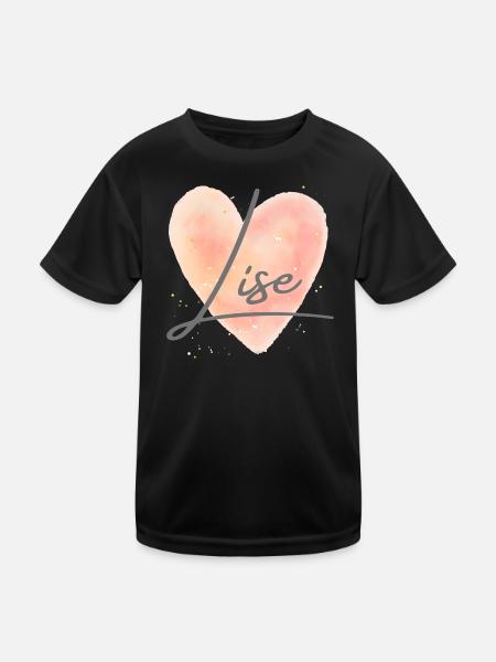 Lise Name für Mädchenname Baby Girl Baby Shower - Kinder Funktions-T-Shirt - Schwarz - Vorne