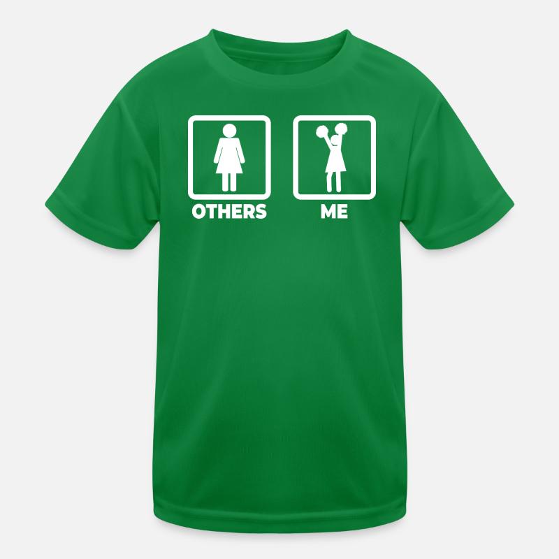 Cheerleaderin Strichmännchen Kinder Funktions-T-Shirt