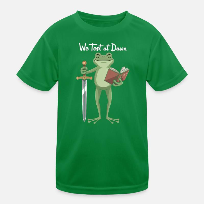 Dawn Test Frog: Sword & Book Kids Functional T-Shirt