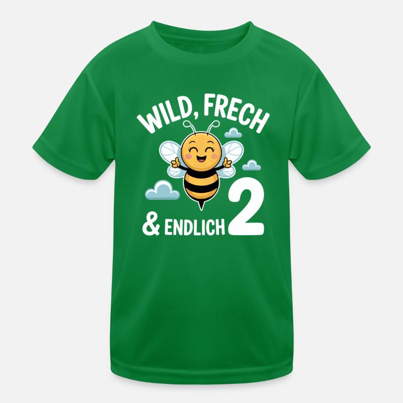 Bienchen Endlich 2 Jahre Mädchen Geburtstagsmotiv Kinder Funktions-T-Shirt