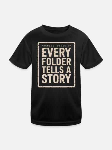 Chaque dossier raconte une histoire - T-shirt sport Enfant - noir - Devant