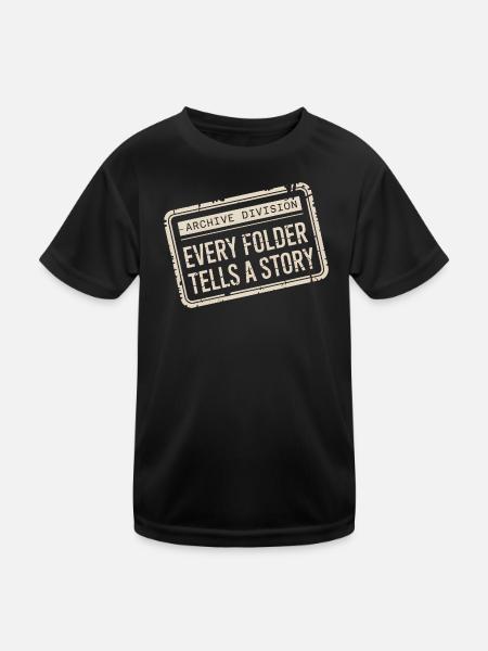 Chaque dossier raconte une histoire - T-shirt sport Enfant - noir - Devant