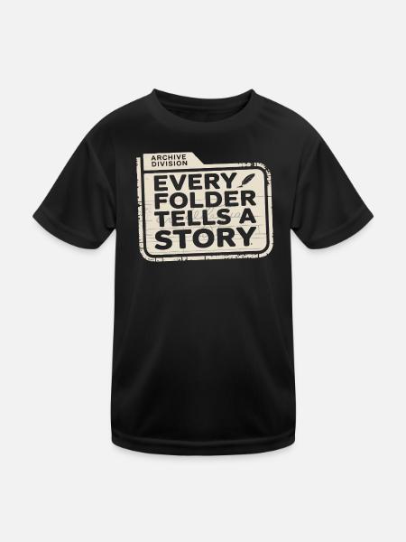 Chaque dossier raconte une histoire - T-shirt sport Enfant - noir - Devant