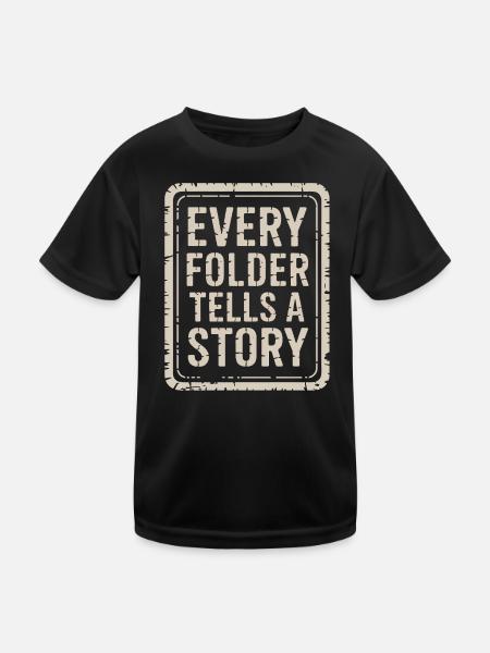 Chaque dossier raconte une histoire - T-shirt sport Enfant - noir - Devant