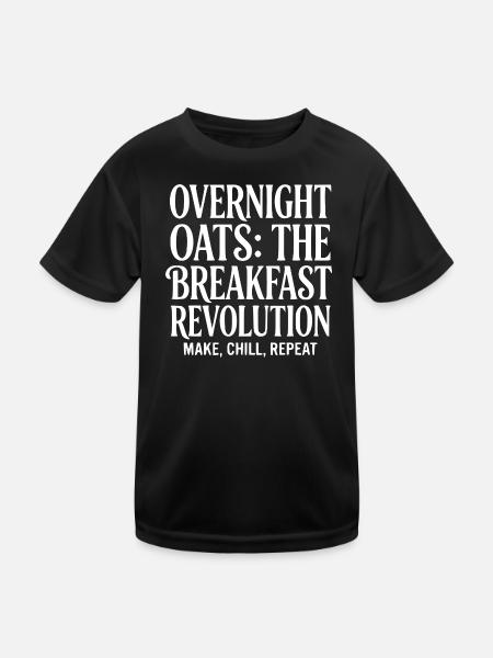 Overnight Oats Muesli Cereals Breakfast Revolution - Kids Functional T-Shirt - black - Front
