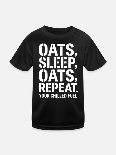 Overnight Oats Muesli Cereals Sleep Repeat - Kids Functional T-Shirt - black - Front