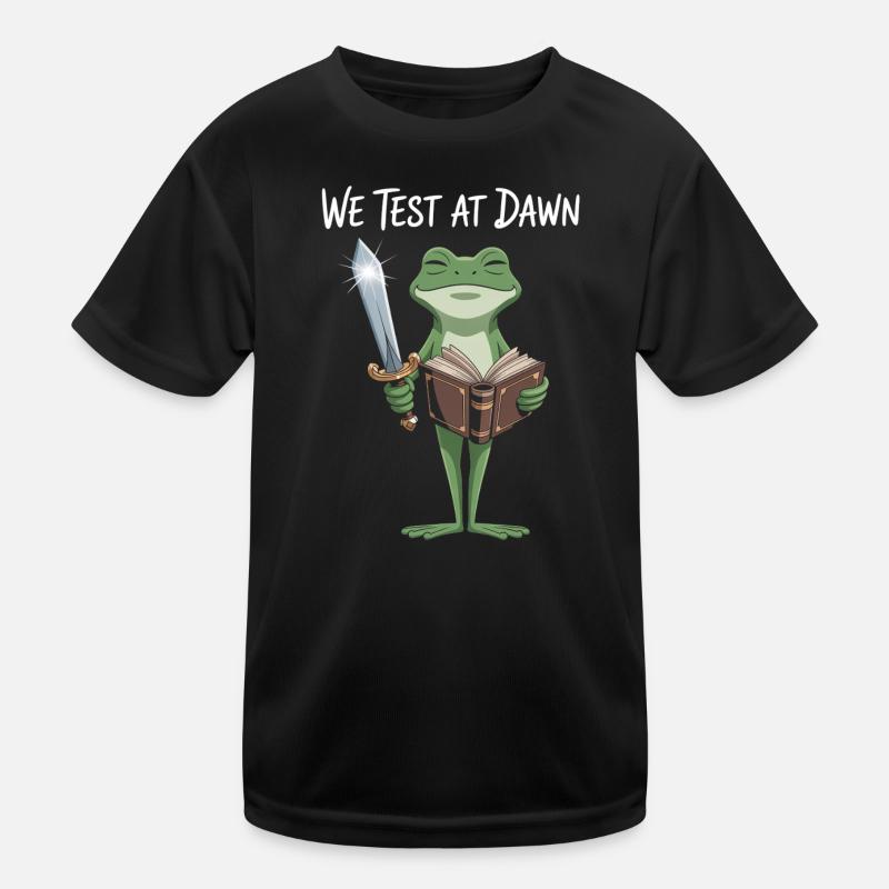 Dawn Test Frog: Sword & Scroll Kids Functional T-Shirt