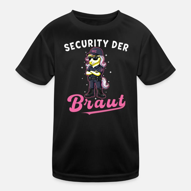 Security of the bride unicorn bachelor party bachelor shot Kids Functional T-Shirt