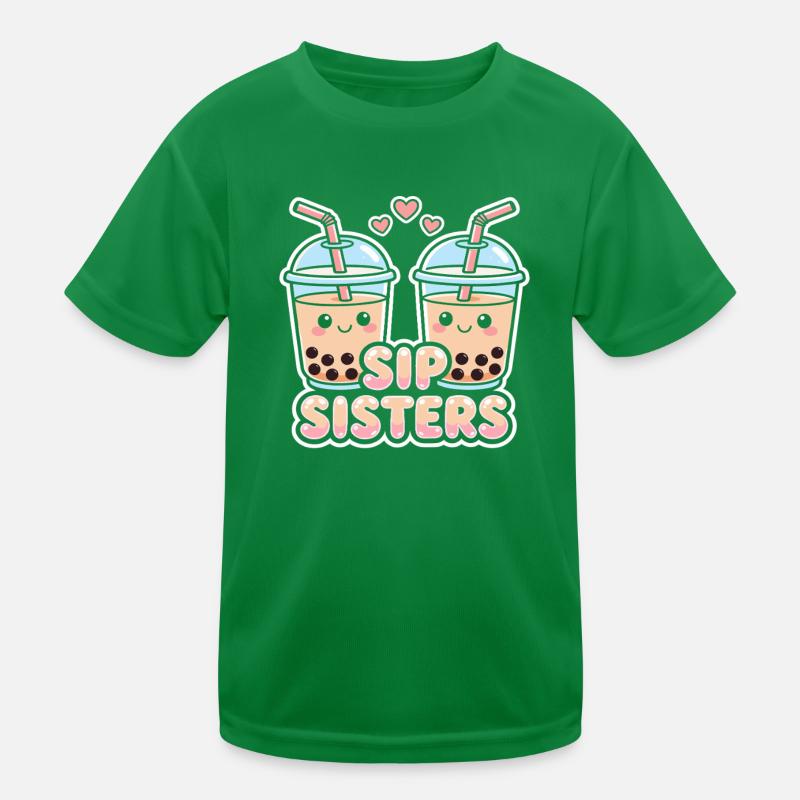 Sip Sisters Boba Tea Süße Bubble Tea Besties Kinder Funktions-T-Shirt