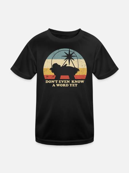 Noël rétro drôle de Bébé Jésus - T-shirt sport Enfant - noir - Devant