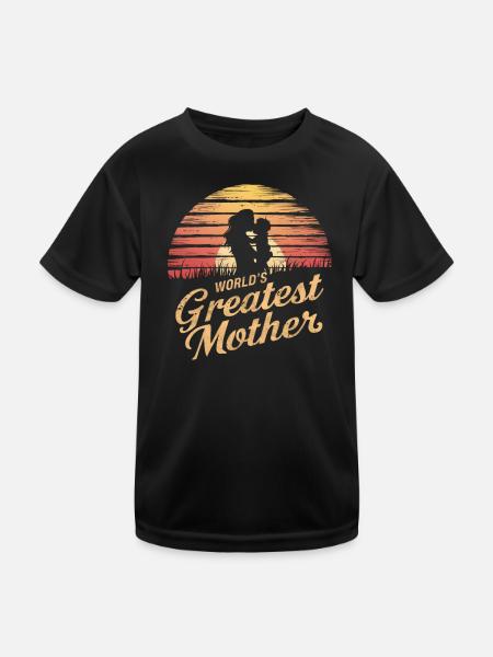 Die größte Mutter der Welt - Kinder Funktions-T-Shirt - Schwarz - Vorne