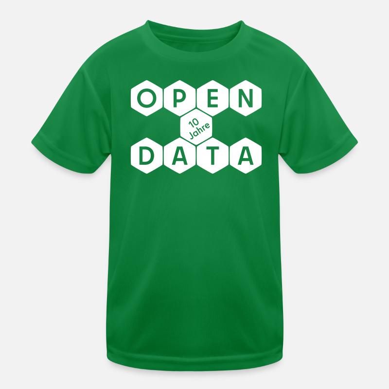 Open Data 10 Jahre Jubiläum (hell) Kinder Funktions-T-Shirt