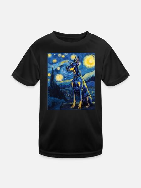Deutsche Dogge - Kinder Funktions-T-Shirt - Schwarz - Vorne