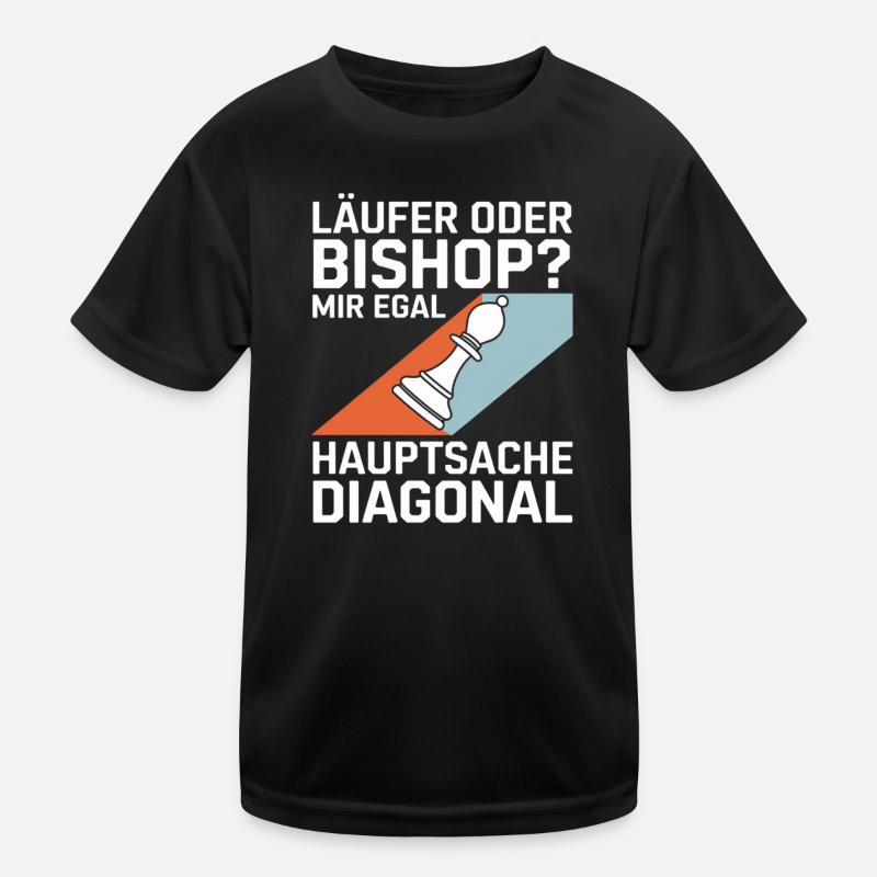 Läufer oder Bishop? Diagonal-Humor Kinder Funktions-T-Shirt