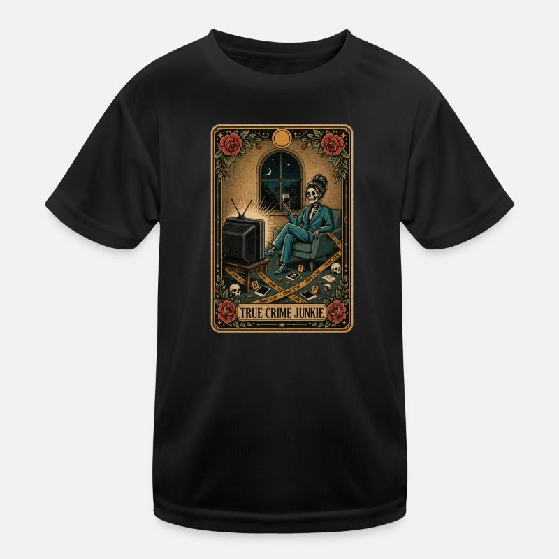 True-Crime-Junkie Tarotkarten-Rätsel Kinder Funktions-T-Shirt