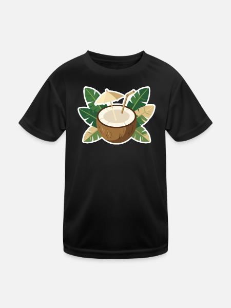 Coconut Island Kühlbox - Kinder Funktions-T-Shirt - Schwarz - Vorne