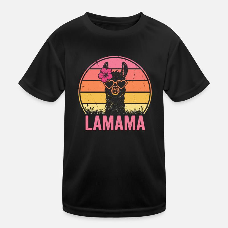 Lamama Llama Mama Mutter Tierliebhaber Kinder Funktions-T-Shirt