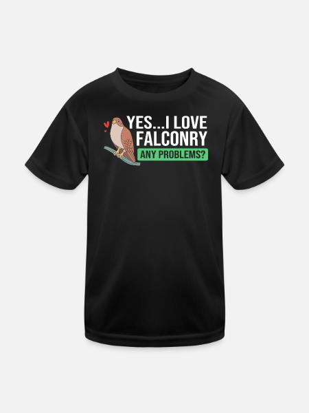 Falcon Falconry Chirp - Kids Functional T-Shirt - black - Front