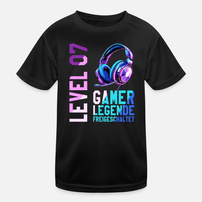 7. Geburtstag Junge Mädchen Gaming Level 7 Jahre Kinder Funktions-T-Shirt