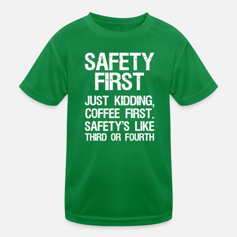 Coffee First, Safety Second Kids Functional T-Shirt