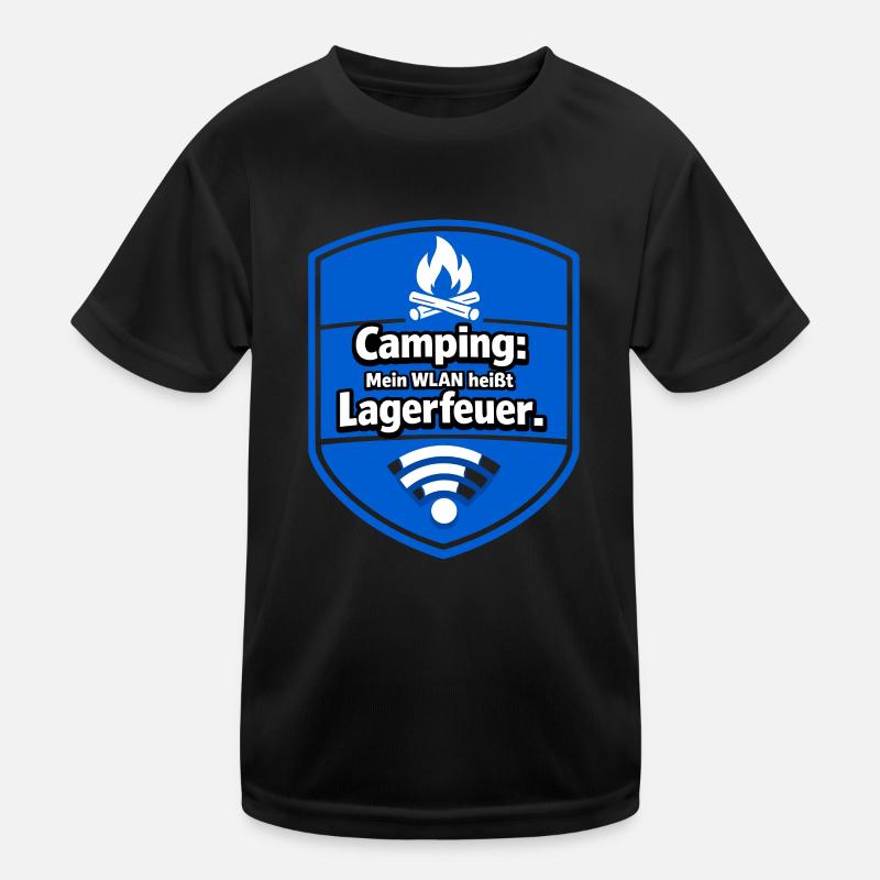 Camping Lagerfeuer Kinder Funktions-T-Shirt