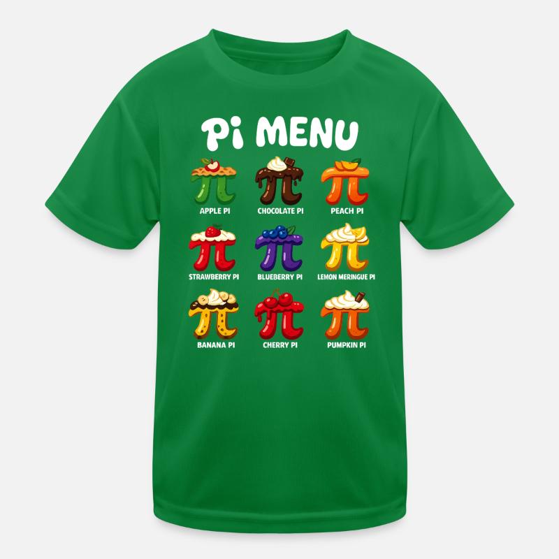 Pi Menu Math Pi Day Cake Design Kids Functional T-Shirt