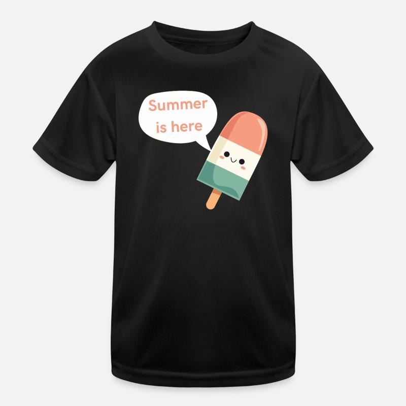 Der Sommer ist da - Kinder Funktions-T-Shirt - Schwarz