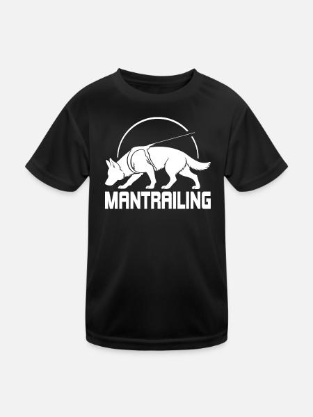 Deutscher Schäferhund Mantrailing Hundesport Hunde - Kinder Funktions-T-Shirt - Schwarz - Vorne