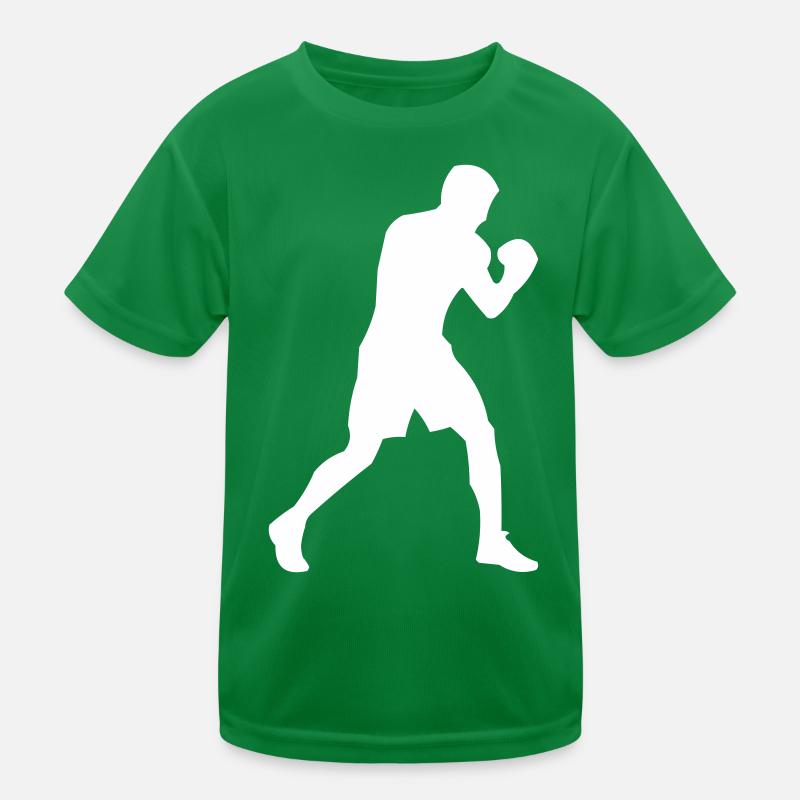 Boxer-Silhouette in Bewegung Kinder Funktions-T-Shirt