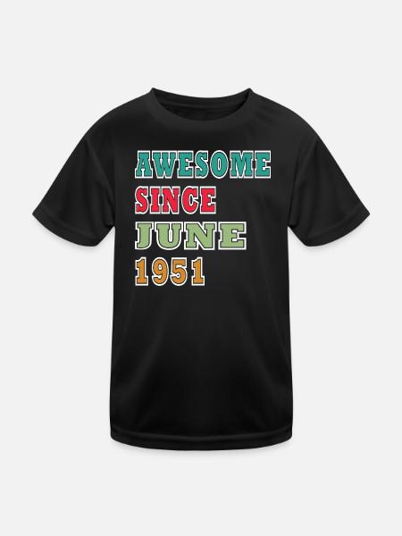 Retro 1951 Juni Layout - Kinder Funktions-T-Shirt - Schwarz - Vorne