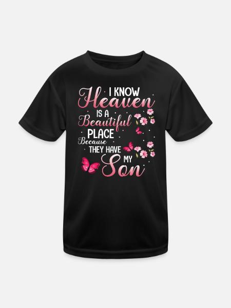 Heaven Butterfly Son - Kinder Funktions-T-Shirt - Schwarz - Vorne