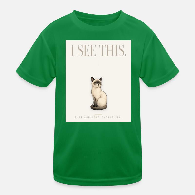 I SEE THIS. Noble Cat Introvert Meme Design Kids Functional T-Shirt