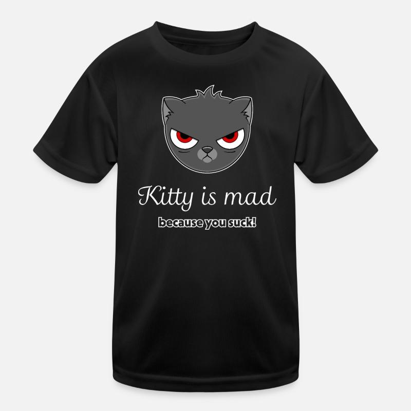 beleidigte Katze Kinder Funktions-T-Shirt