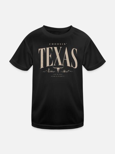 Texas Heritage Emblem Tee - Kinder Funktions-T-Shirt - Schwarz - Vorne
