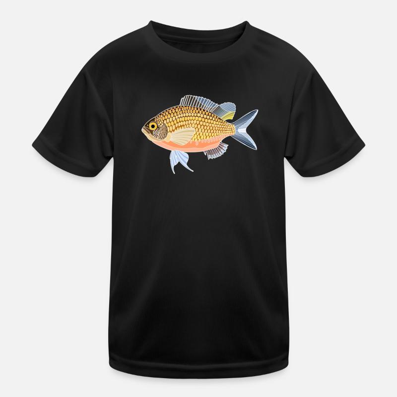 Mönchsfisch - Kinder Funktions-T-Shirt - Schwarz