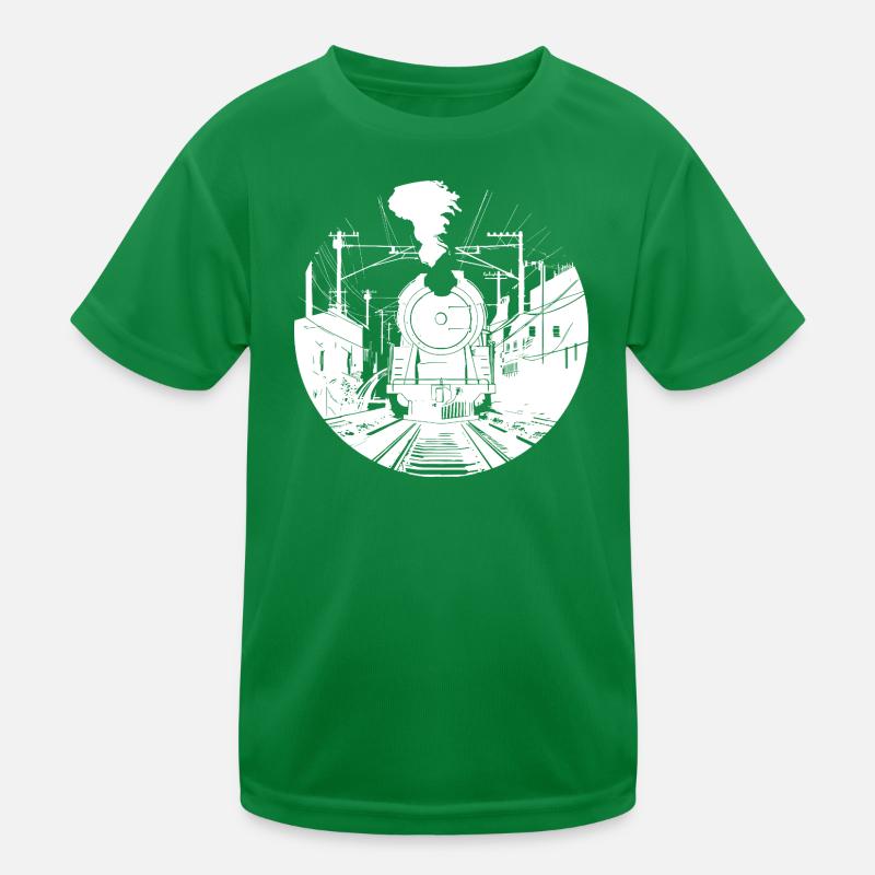 Railway Sketch Kids Functional T-Shirt